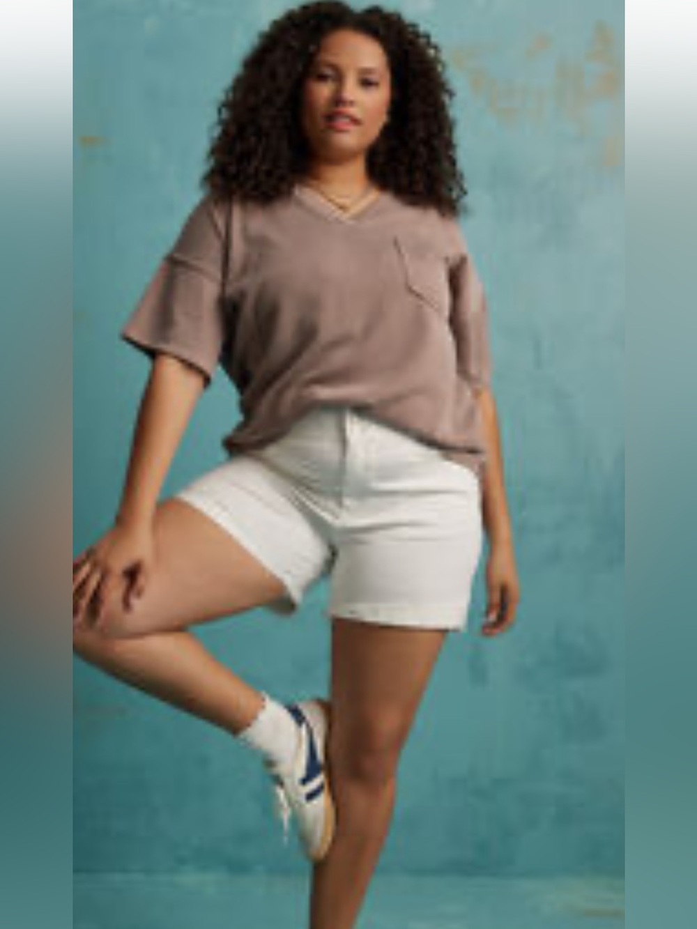 Arula Mocha Wavy Rib Knit Tee NWT 0X